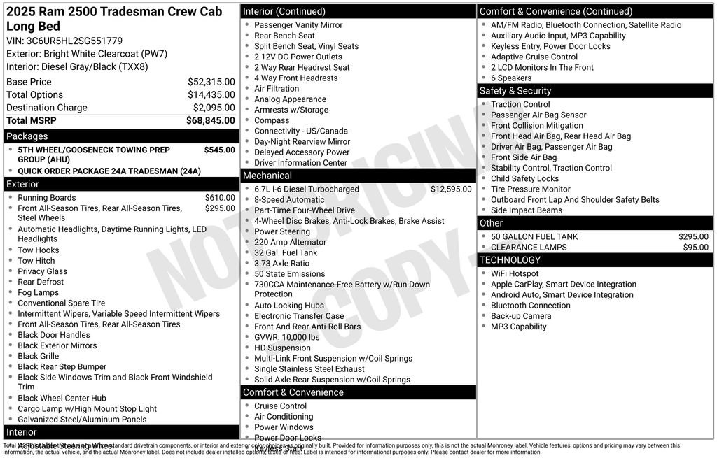 New 2025 RAM 2500 Tradesman AWD/4WD image 5