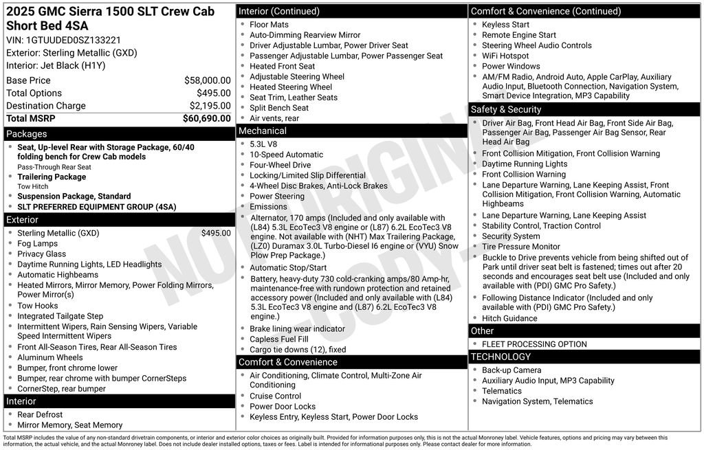 Certified 2025 GMC Sierra 1500 SLT AWD/4WD image 56