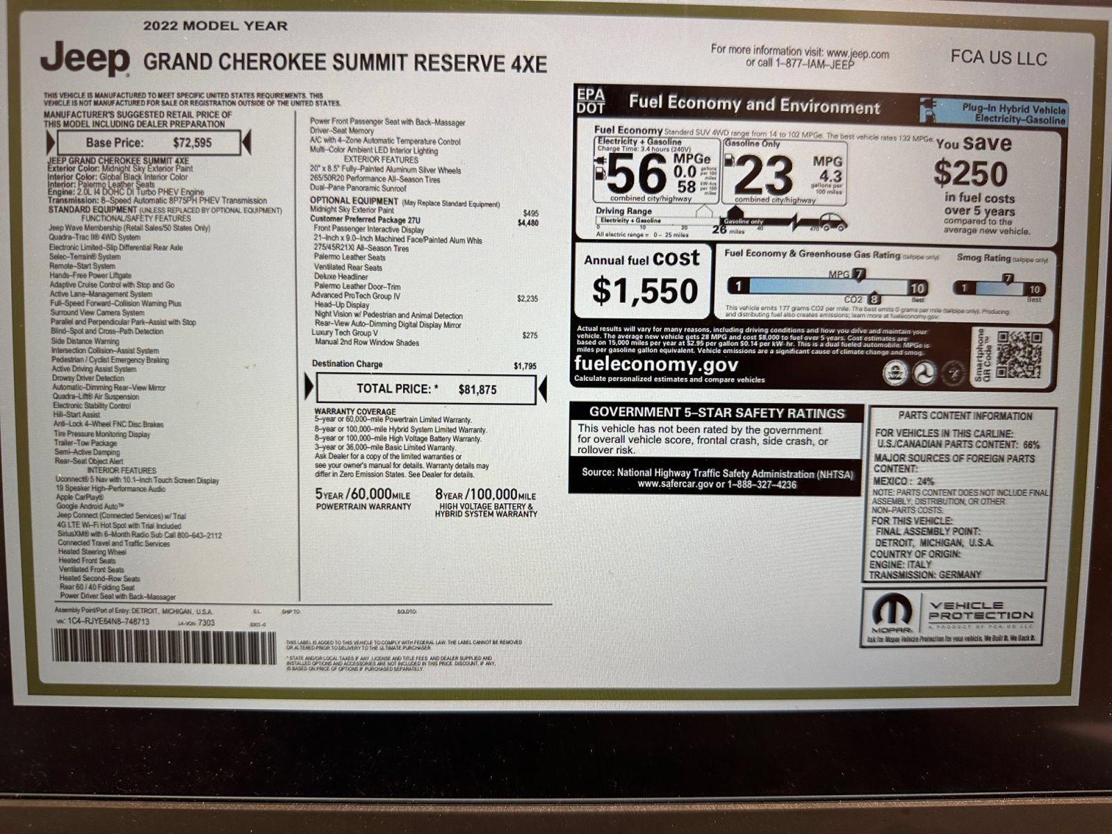 Used 2022 Jeep Grand Cherokee Summit AWD/4WD image 48