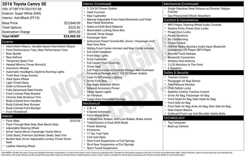 Used 2016 Toyota Camry SE image 37
