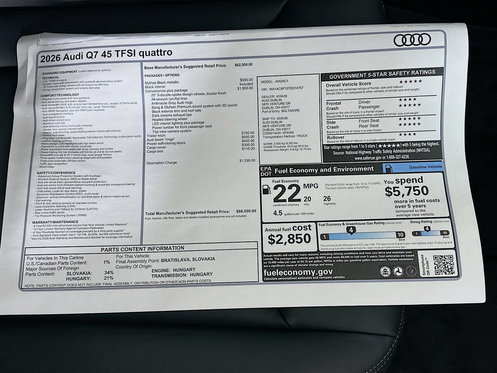 New 2026 Audi Q7 2.0T Premium AWD/4WD image 49