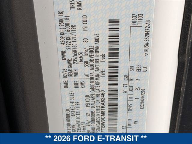 New 2026 Ford E-Transit 148 Medium Roof w/ Load Area Protection Package RWD image 19