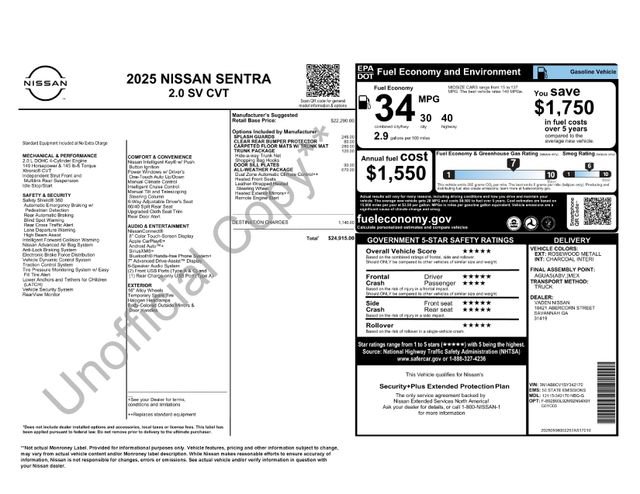 Used 2025 Nissan Sentra SV w/ All-Weather Package FWD image 24