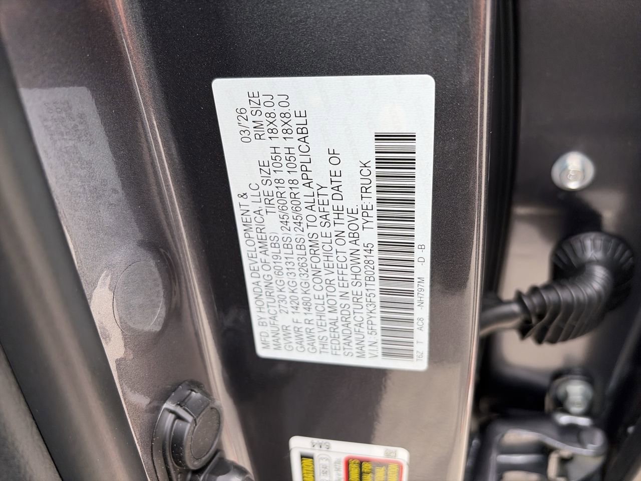 Certified 2026 Honda Ridgeline RTL image 23