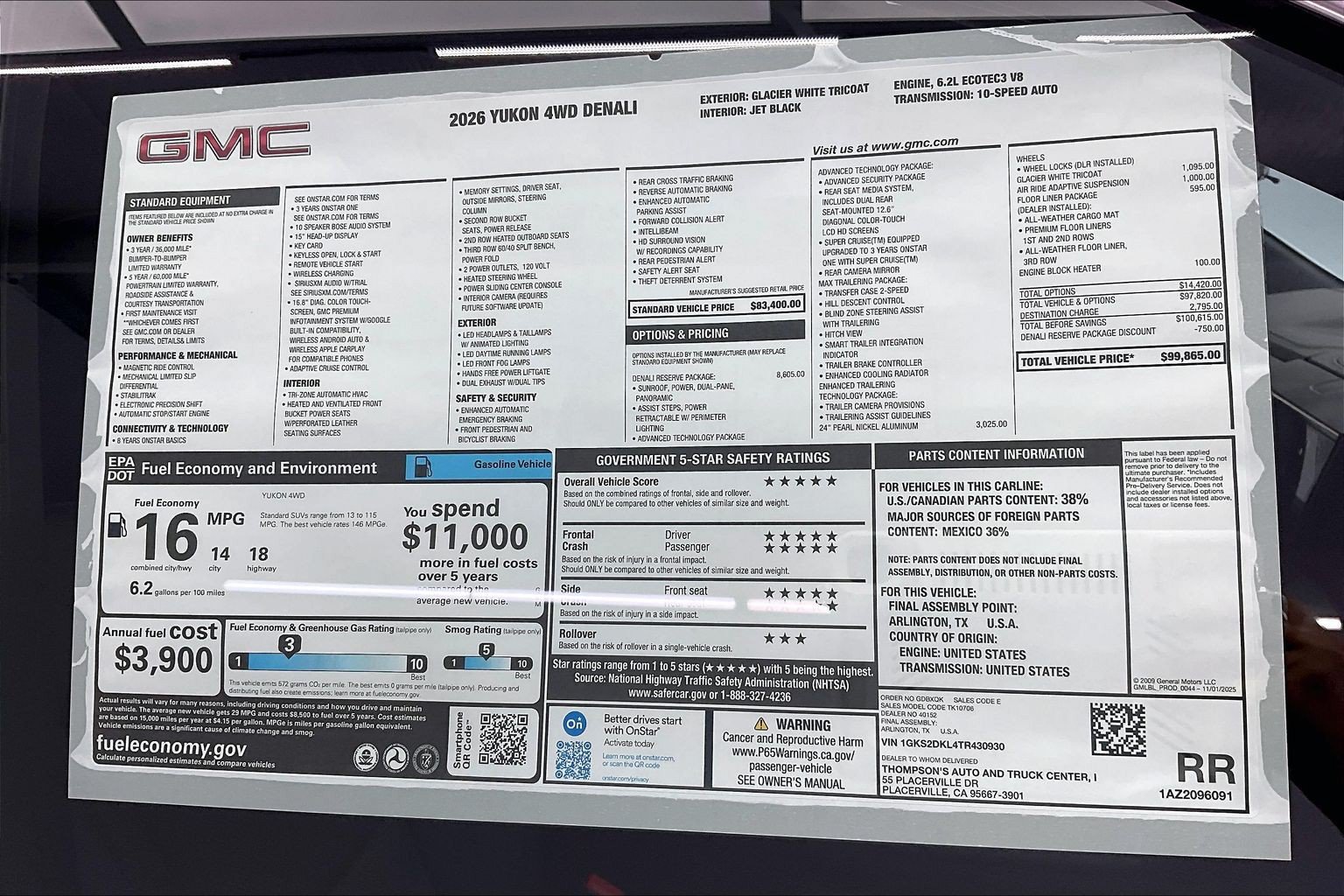 New 2026 GMC Yukon Denali w/ Denali Reserve Package AWD/4WD image 21
