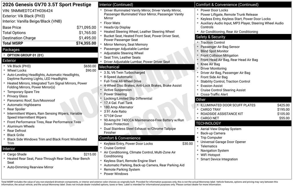 Used 2026 Genesis GV70 3.5T Sport Prestige image 33