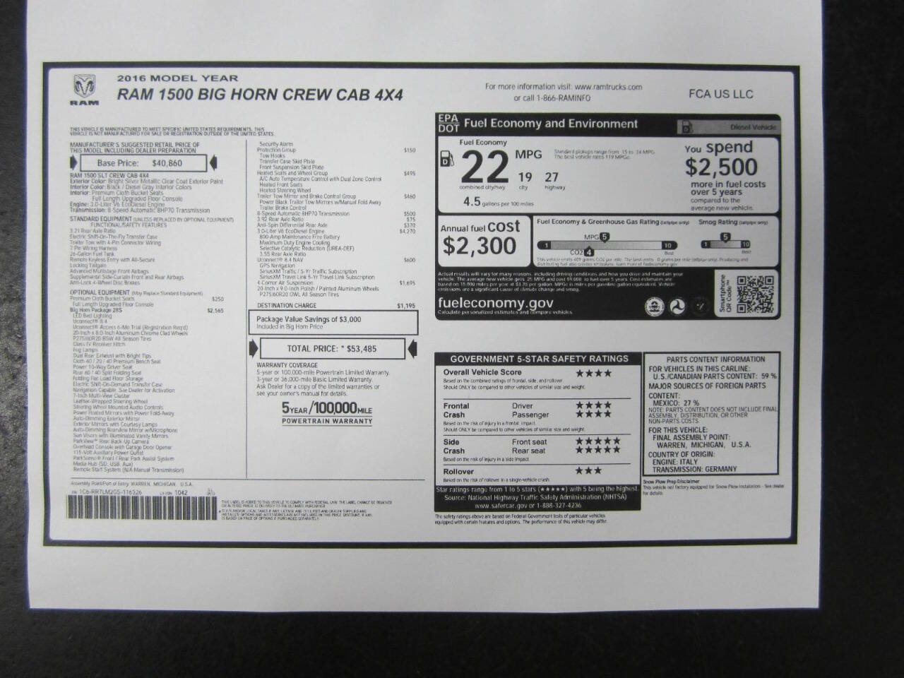 Used 2016 RAM 1500 Big Horn image 26