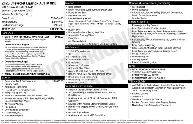 Used 2026 Chevrolet Equinox ACTIV w/ Safety and Technology Package FWD image 15