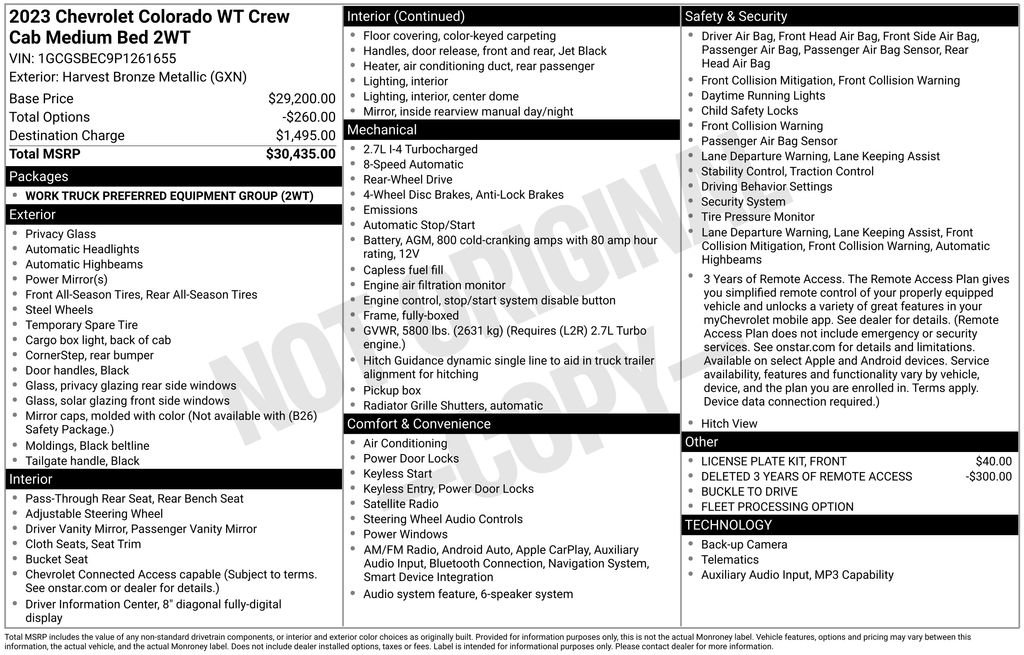 Used 2023 Chevrolet Colorado W/T RWD image 16