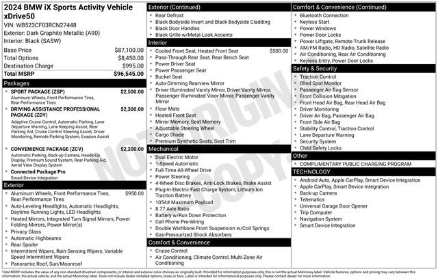Certified 2024 BMW iX xDrive50 w/ Sport Package AWD/4WD image 38