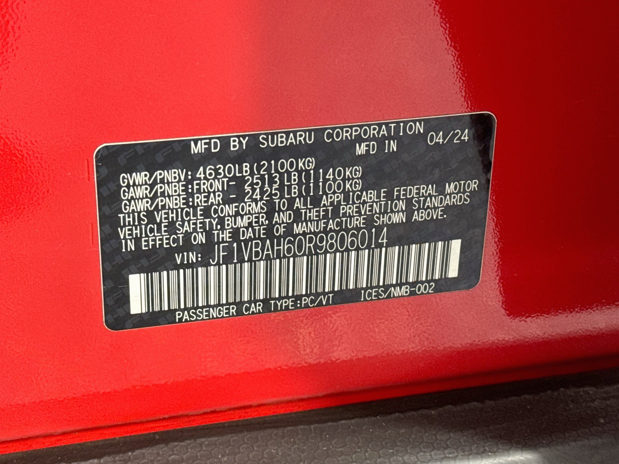 Used 2024 Subaru WRX Premium w/ Popular Package #1A AWD/4WD image 30