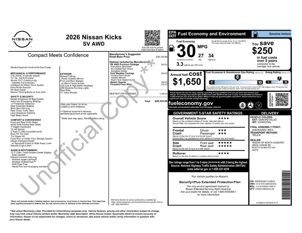 New 2026 Nissan Kicks SV w/ SV Premium Package AWD/4WD image 2