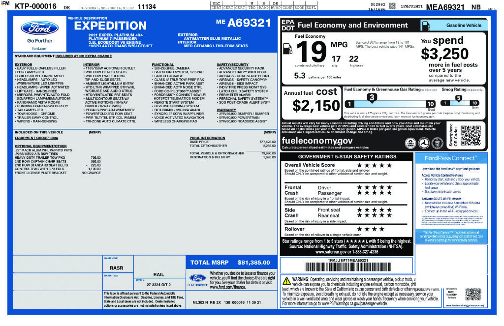 Certified 2021 Ford Expedition Platinum AWD/4WD image 28