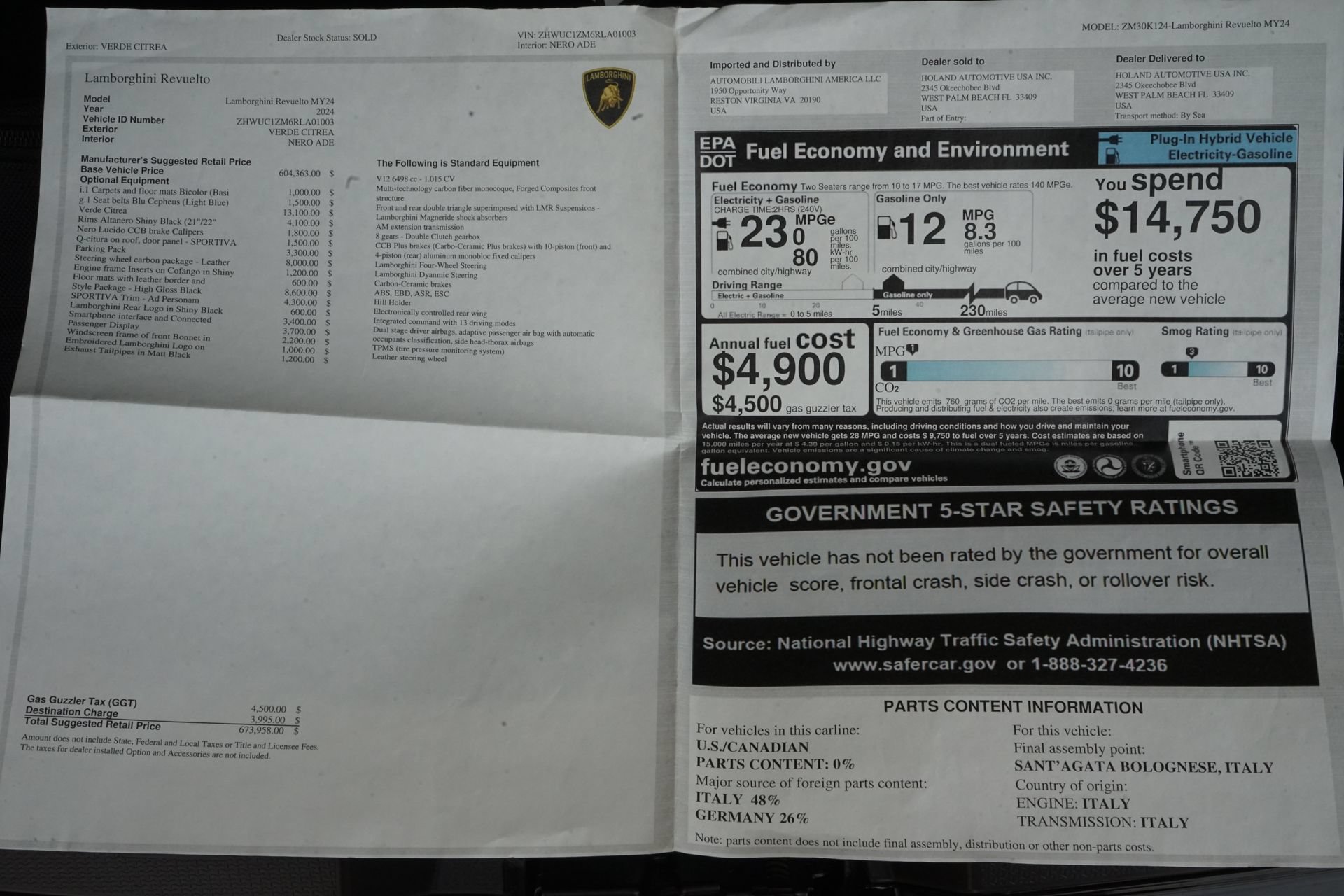 Used 2024 Lamborghini Revuelto AWD/4WD image 32