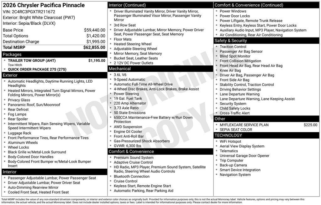 New 2026 Chrysler Pacifica Pinnacle w/ Trailer Tow Group image 4