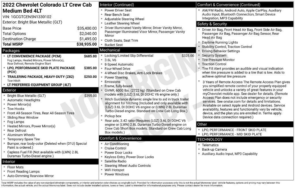 Used 2022 Chevrolet Colorado LT w/ LT Convenience Package AWD/4WD image 3