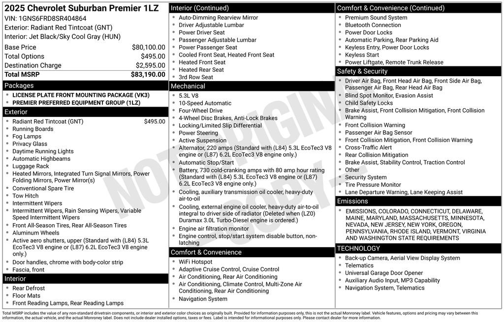 New 2025 Chevrolet Suburban Premier image 6