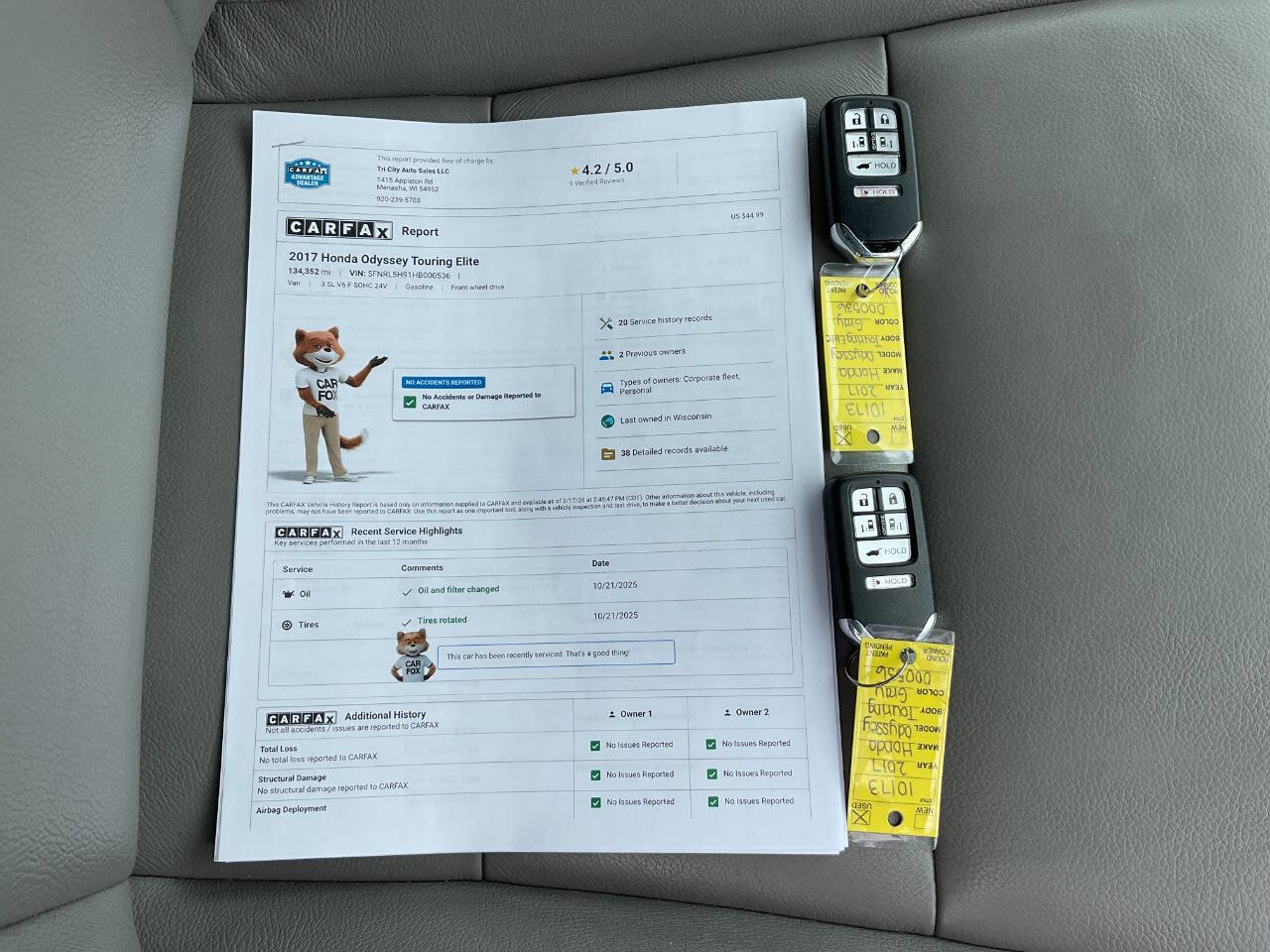 Used 2017 Honda Odyssey Touring Elite image 52