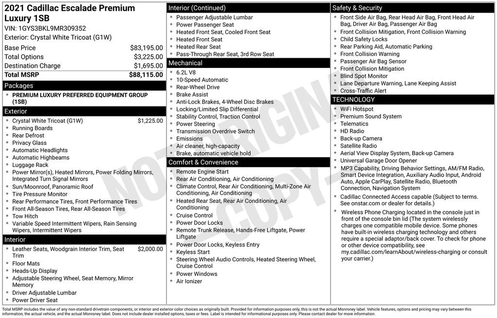 Used 2021 Cadillac Escalade Premium Luxury RWD image 4