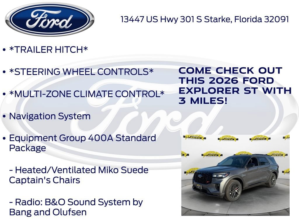 New 2026 Ford Explorer ST w/ Sun And Sound Package RWD image 15