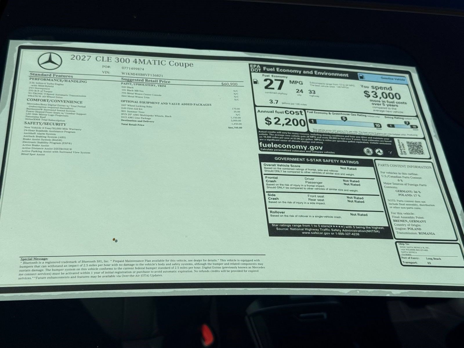 New 2027 Mercedes-Benz CLE 300 4MATIC Coupe image 33
