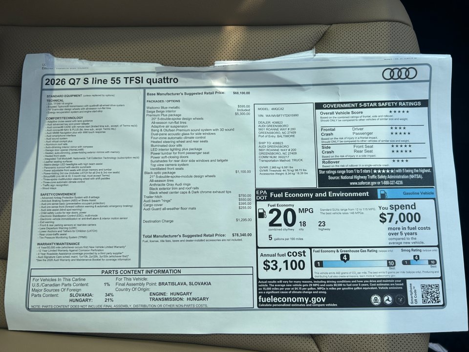 New 2026 Audi Q7 Premium Plus AWD/4WD image 33