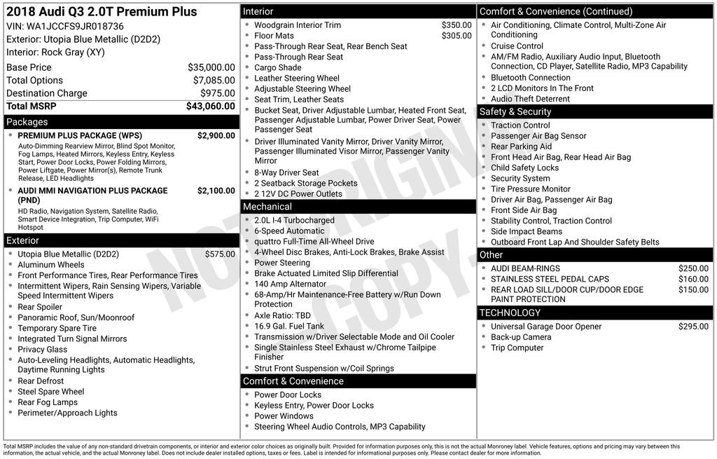 Used 2018 Audi Q3 2.0T Premium Plus w/ Premium Plus Package image 5