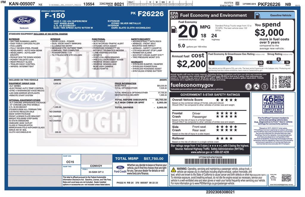 Used 2023 Ford F150 XLT w/ Equipment Group 302A High AWD/4WD image 2