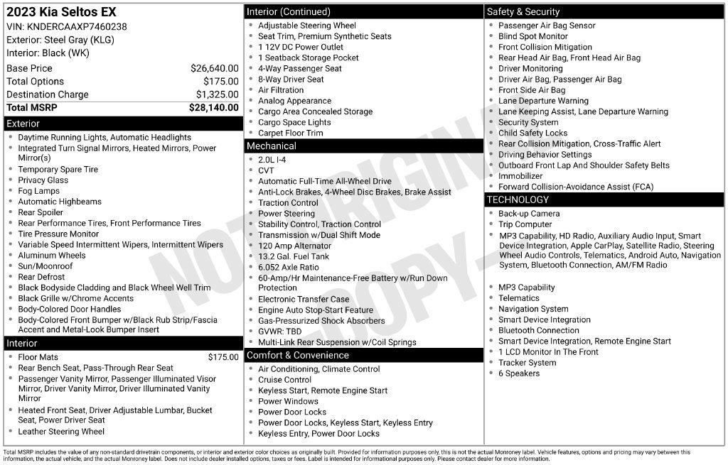 Certified 2023 Kia Seltos EX AWD/4WD image 7