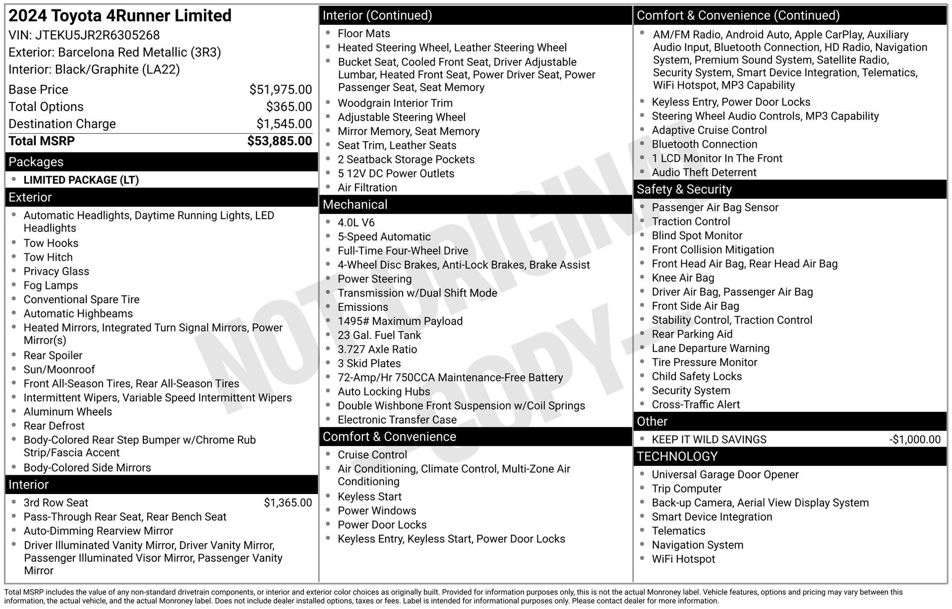 Certified 2024 Toyota 4Runner Limited AWD/4WD image 34