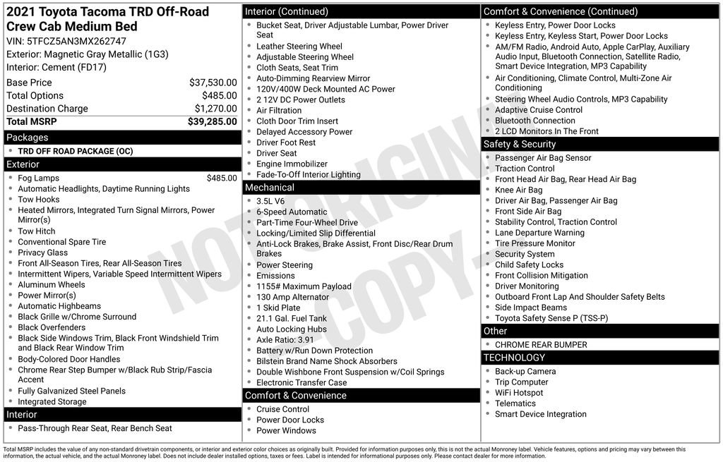 Used 2021 Toyota Tacoma TRD Off-Road image 33