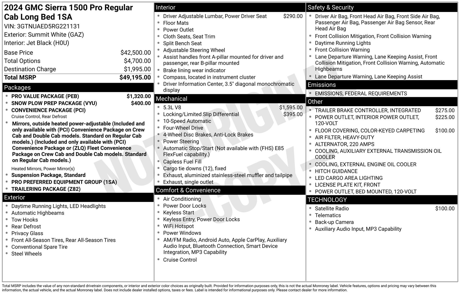 Used 2024 GMC Sierra 1500 Pro w/ Pro Value Package image 3