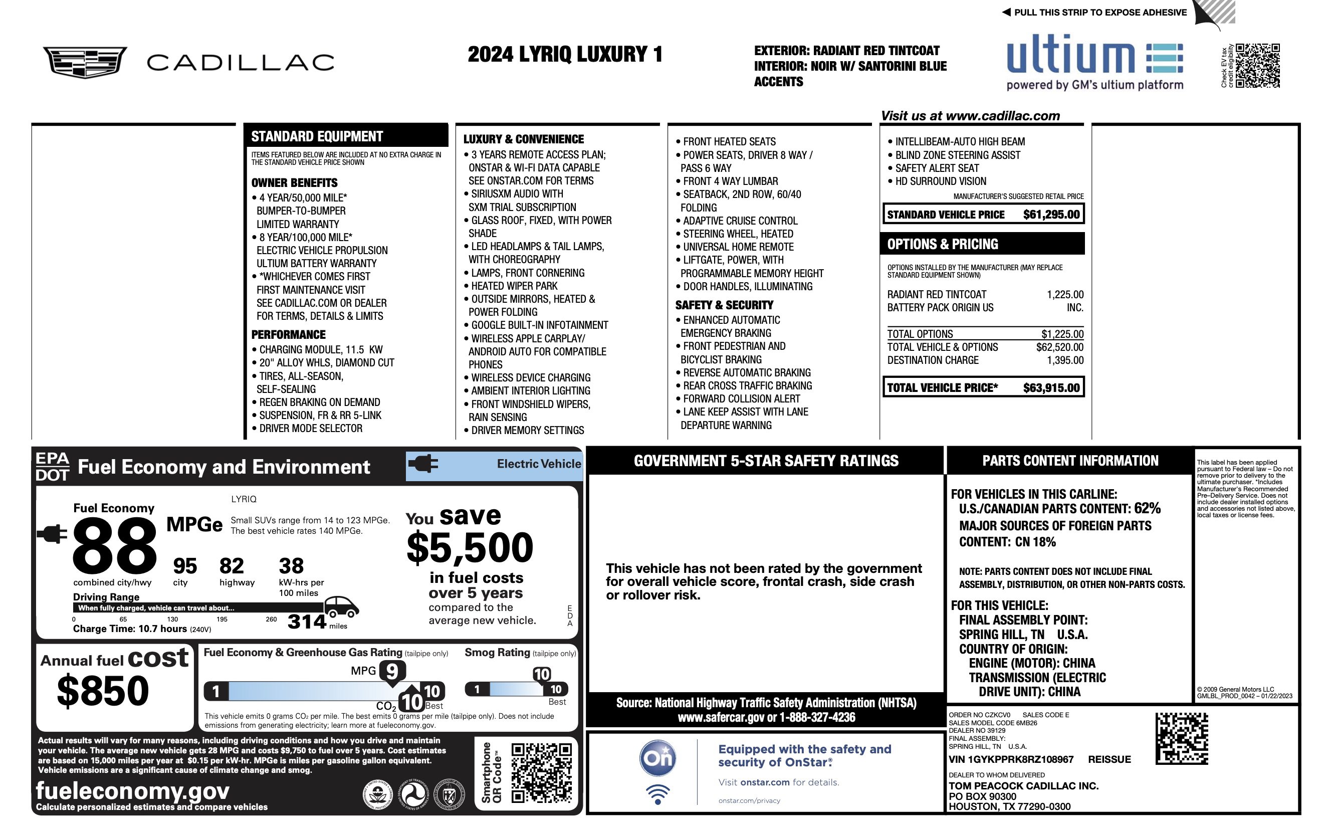 Used 2024 Cadillac Lyriq Luxury RWD image 5
