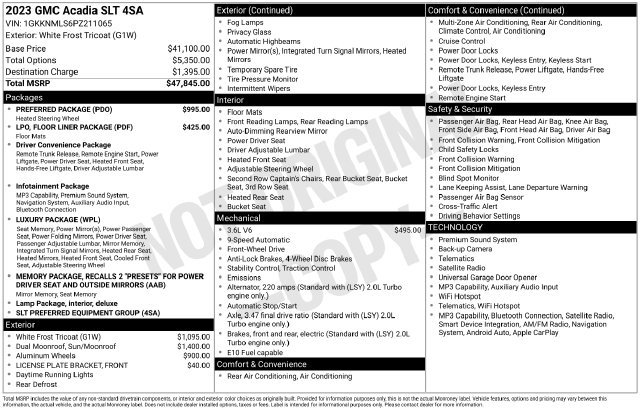 Used 2023 GMC Acadia SLT w/ Preferred Package FWD image 26
