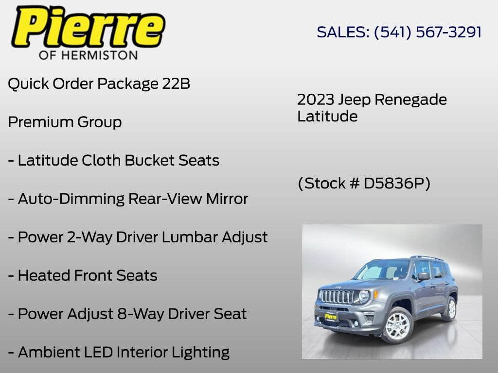 Used 2023 Jeep Renegade Latitude w/ Sun/Sound Group AWD/4WD image 6