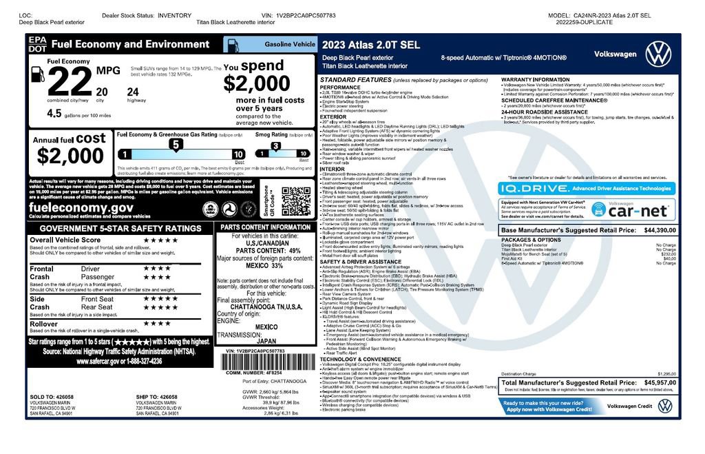 Used 2023 Volkswagen Atlas SEL image 4