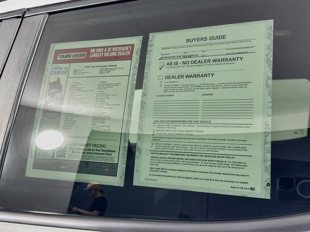 Certified 2022 Jeep Renegade Altitude w/ Convenience Group AWD/4WD image 16