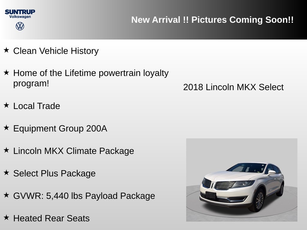 Used 2018 Lincoln MKX Select w/ Select Plus Package FWD image 6