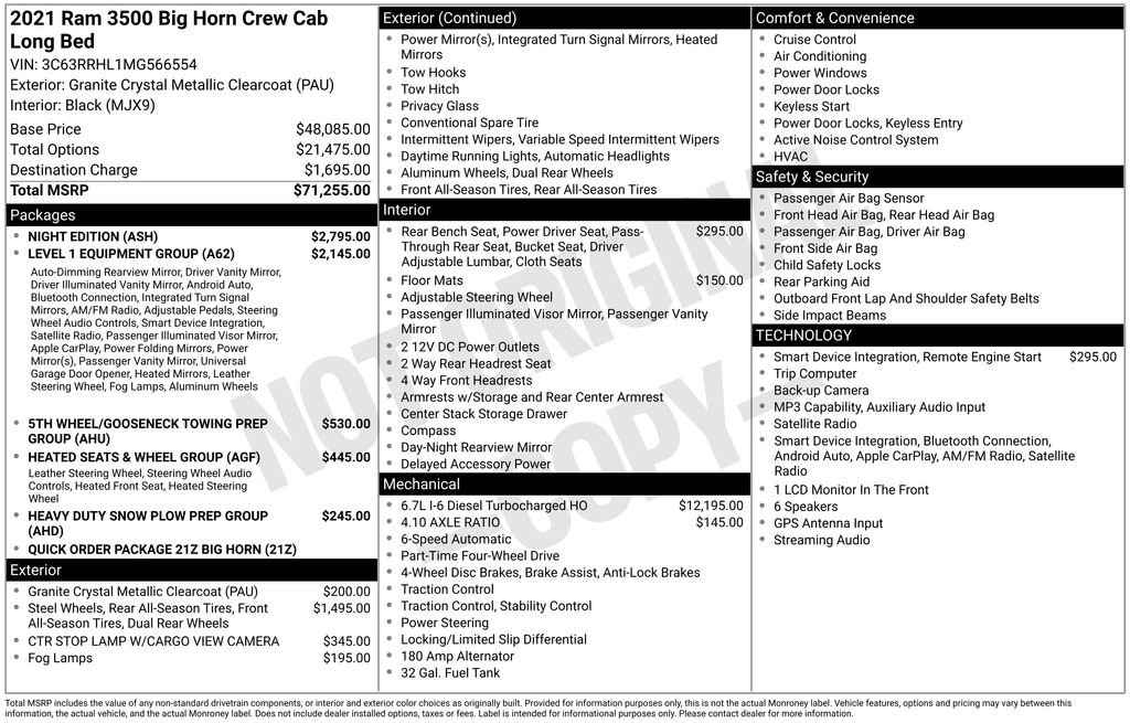 Used 2021 RAM 3500 Big Horn w/ Night Edition AWD/4WD image 4