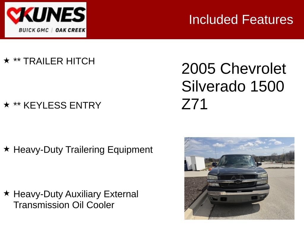 Used 2005 Chevrolet Silverado 1500 4x4 Extended Cab w/ Light Duty Power Package image 2