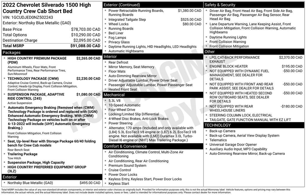 Used 2022 Chevrolet Silverado 1500 High Country w/ High Country Premium Package image 2