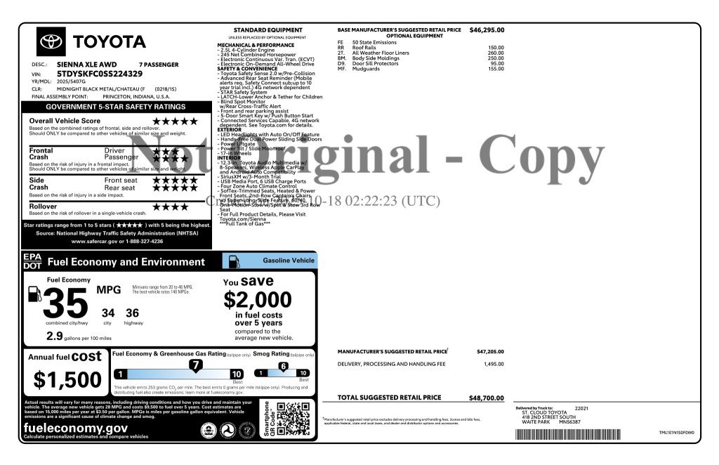 Used 2025 Toyota Sienna XLE AWD/4WD image 47