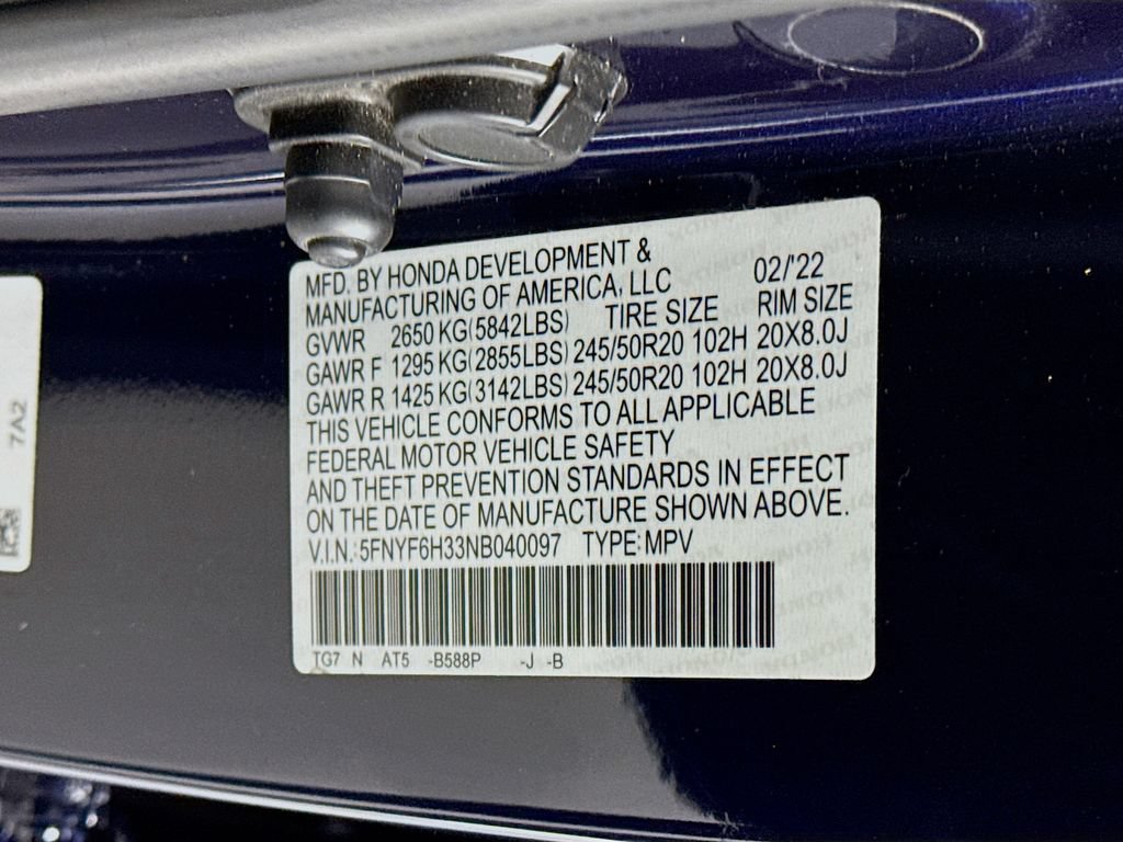 Certified 2022 Honda Pilot Sport image 35