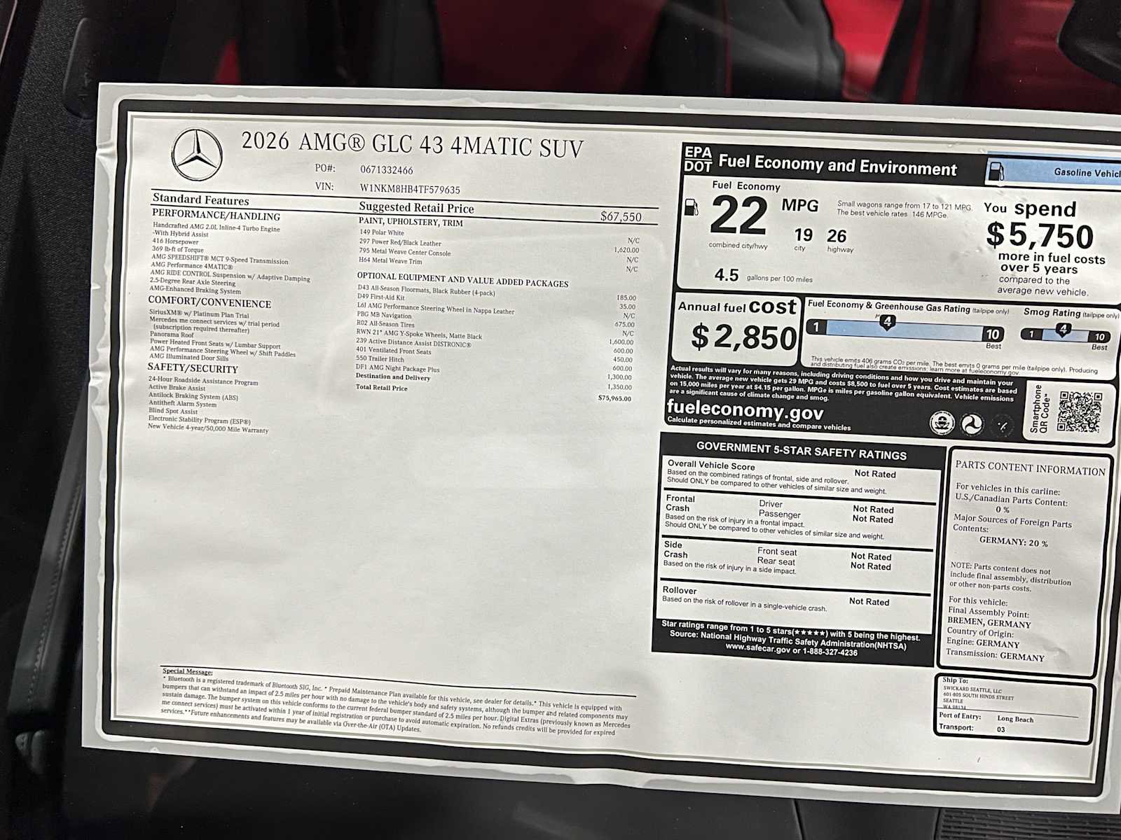 New 2026 Mercedes-Benz GLC 43 AMG 4MATIC image 45