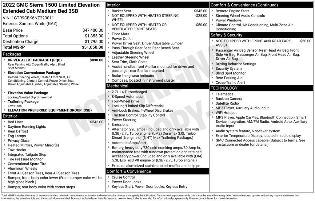 Used 2022 GMC Sierra 1500 Elevation w/ Driver Alert Package I AWD/4WD image 4
