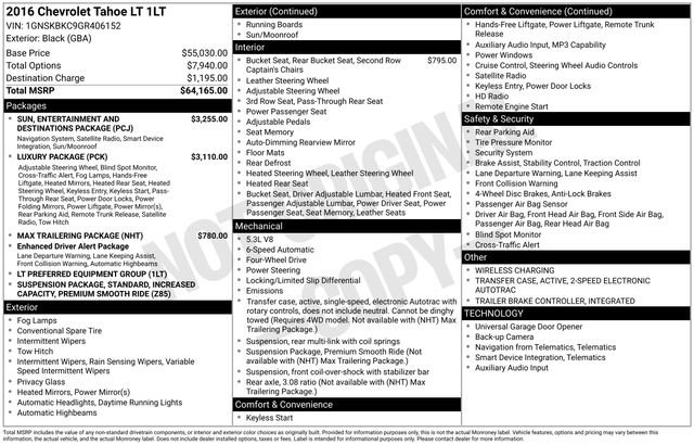 Used 2016 Chevrolet Tahoe LT AWD/4WD image 7
