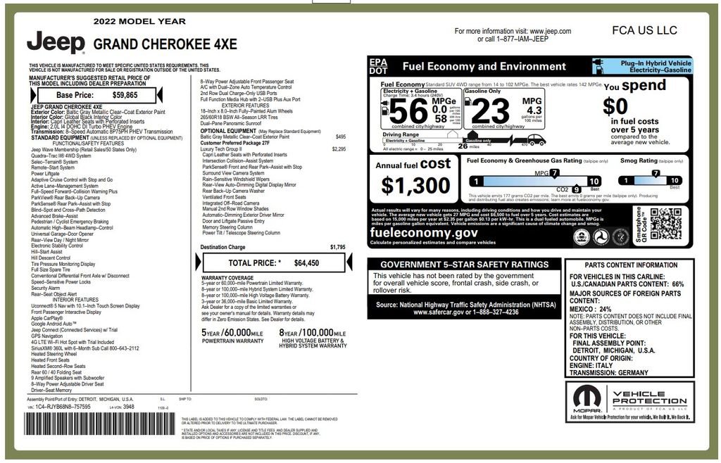 Used 2022 Jeep Grand Cherokee Limited 4xe w/ Luxury Tech Group II image 4