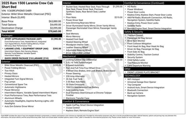 Used 2025 RAM 1500 Laramie w/ Sport Appearance Package AWD/4WD image 32