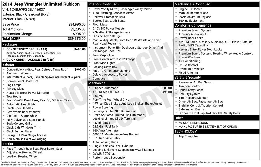 Used 2014 Jeep Wrangler Unlimited Rubicon w/ Connectivity Group image 6