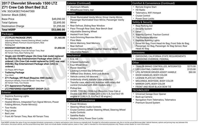 Used 2017 Chevrolet Silverado 1500 LTZ Z71 w/ LTZ Plus Package image 35